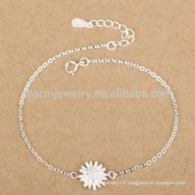 CYL005 925 silver jewelry,100% sterling silver bracelets with Chrysanthemums charm, Girlfriend Christmas gifts
